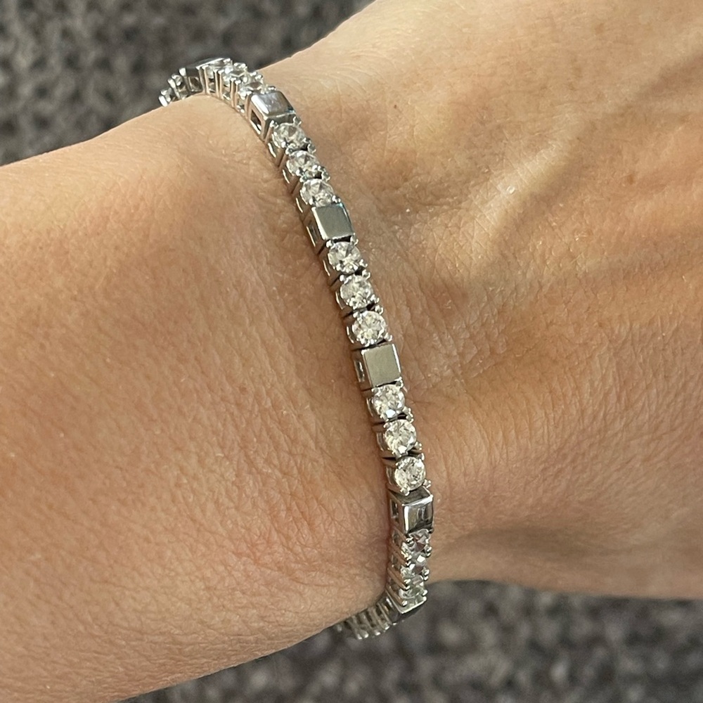 Sterling Silver CZ Tennis Bracelet 7.5”